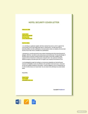 Hotel Security Cover Letter Template