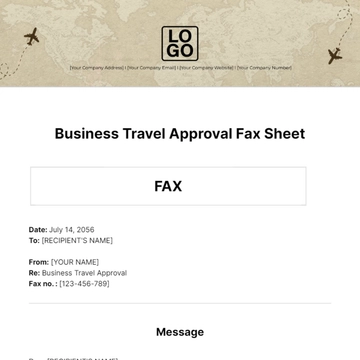 Free Business Travel Approval Fax Sheet Template to Edit Online