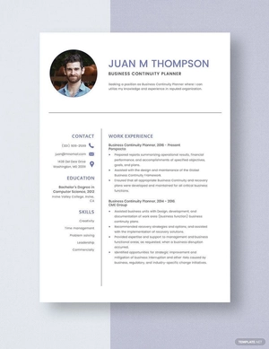 Business Continuity Planner Resume