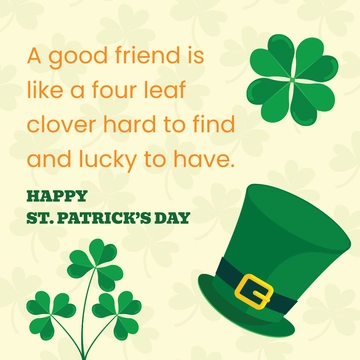 Free Shamrock Motivational Quote Instagram Post Template to Edit Online