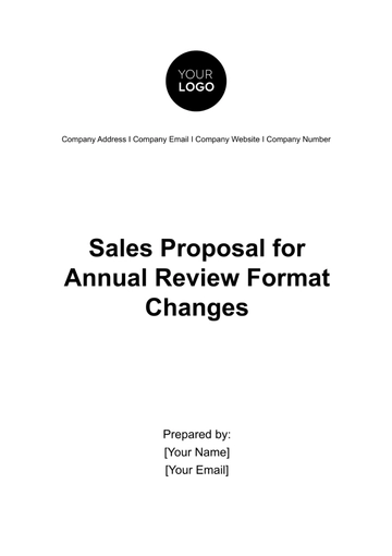 Free Sales Proposal for Annual Review Format Changes Template to Edit Online