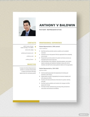 Patient Representative Resume