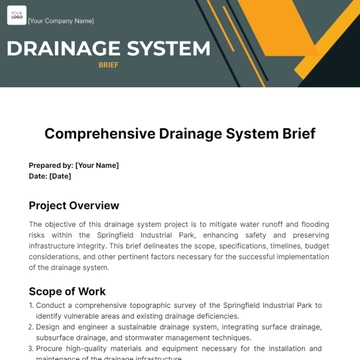 Free Drainage System Brief Template to Edit Online