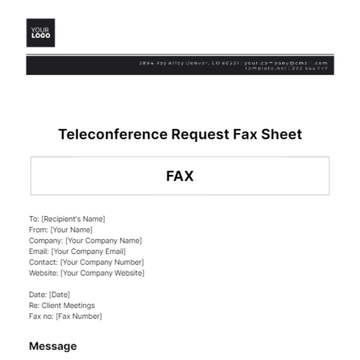 Free Teleconference Request Fax Sheet Template to Edit Online