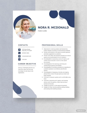 Food Clerk Resume