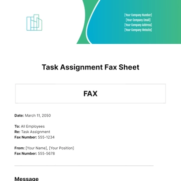 Free Task Assignment Fax Sheet Template to Edit Online