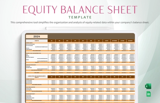 Equity Balance Sheet Template