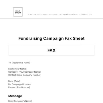 Free Fundraising Campaign Fax Sheet Template to Edit Online