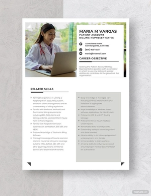 Patient Account Billing Representative Resume