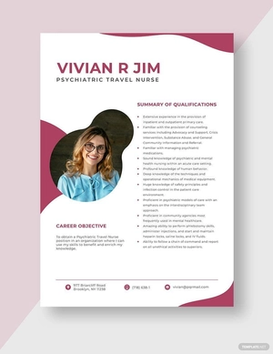 Psychiatric Travel Nurse Resume