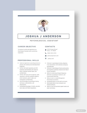 Psychological Assistant Resume