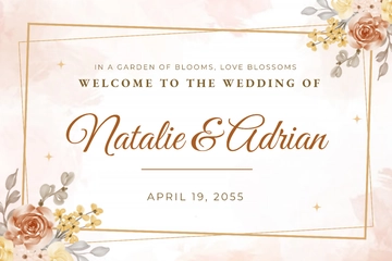 Free Floral Wedding Sign Template to Edit Online