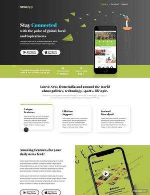 News App Landing Page Template