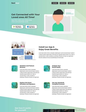 Social App Landing Page Template