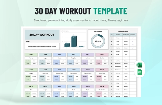 30 Day Workout Template