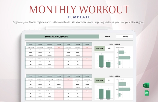 Monthly Workout Template