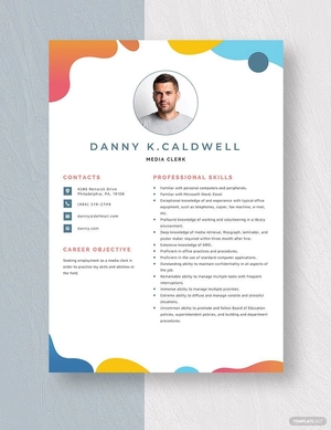Media Clerk Resume