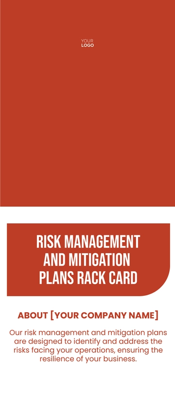 Free Risk Management and Mitigation Plans Rack Card Template to Edit Online