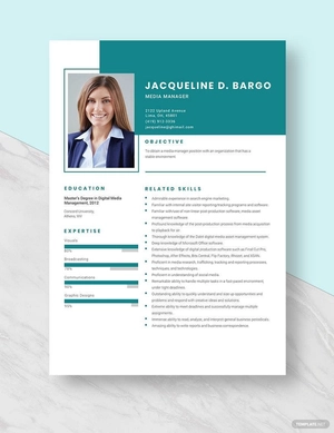 Media Manager Resume
