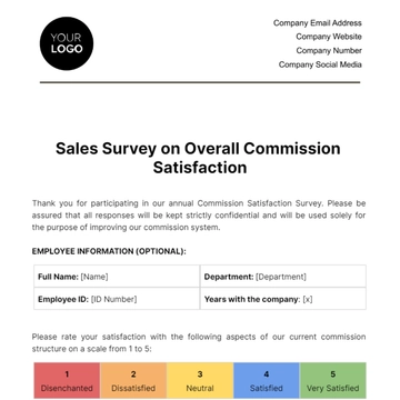Free Sales Survey on Overall Commission Satisfaction Template to Edit Online