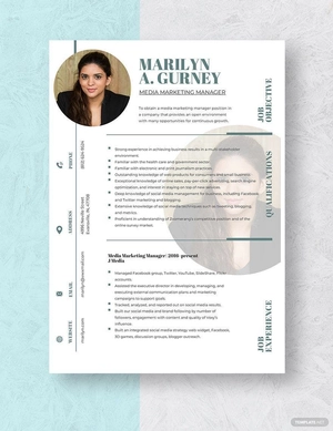 Media Marketing Manager Resume