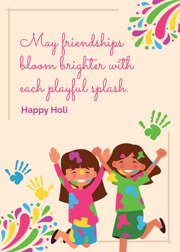 Free Happy Holi Wishes Template to Edit Online