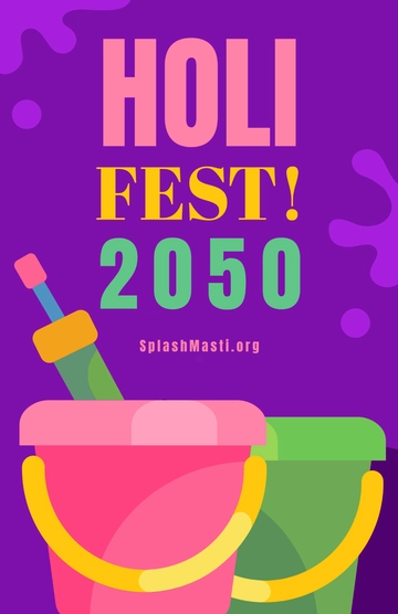 Free Holi Event Poster Template to Edit Online