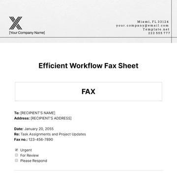 Free Efficient Workflow Fax Sheet Template to Edit Online