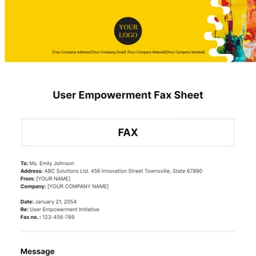 Free User Empowerment Fax Sheet Template to Edit Online