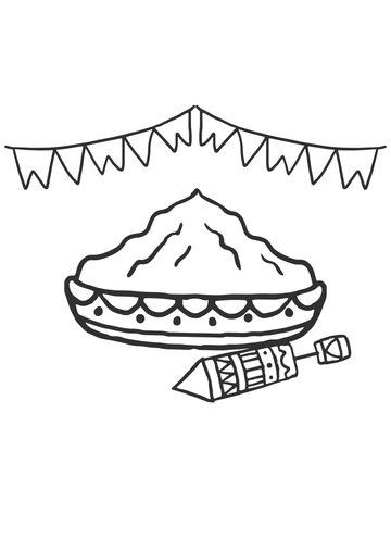 Free Holi Festival Drawing for Kids Template to Edit Online