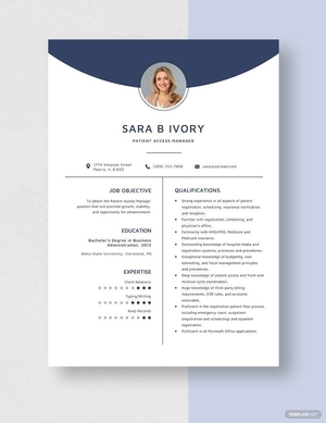 Patient Access Manager Resume