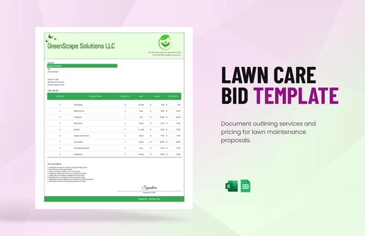 Lawn Care Bid Template