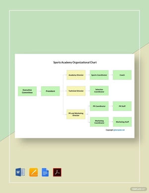 Sports Academy Organizational Chart Template
