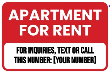 Free Apartment for Rent Sign Template to Edit Online