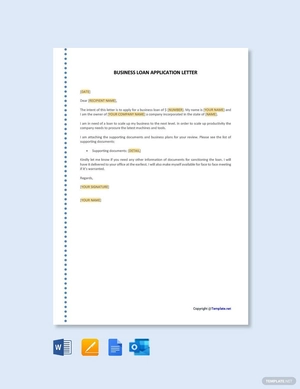 Business Loan Application Letter Template