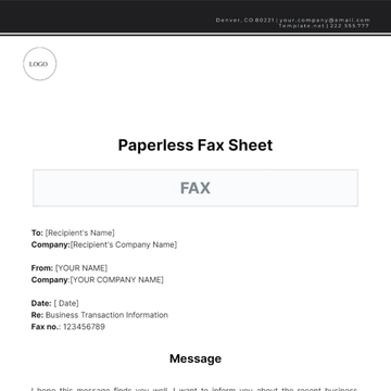Free Paperless Fax Sheet Template to Edit Online
