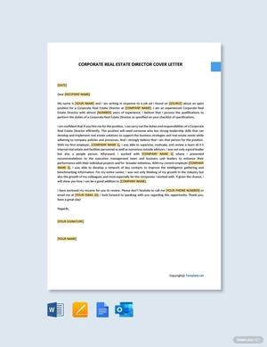 Corporate Real Estate Director Cover Letter Template