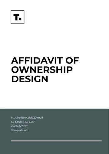 Free Affidavit of Ownership Design Template to Edit Online