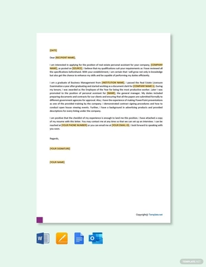 Real Estate Personal Assistant Cover Letter