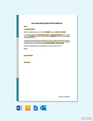 Car Loan Application Letter Template