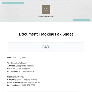 Free Document Tracking Fax Sheet Template to Edit Online