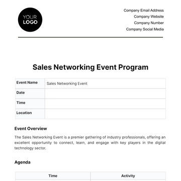 Free Sales Networking Event Program Template to Edit Online