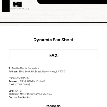 Free Dynamic Fax Sheet Template to Edit Online