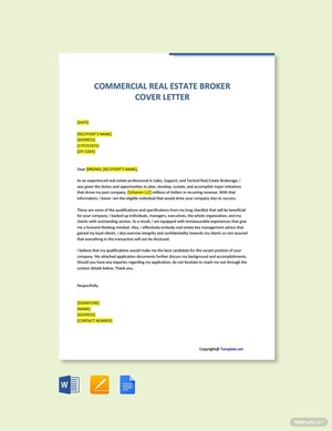 Commercial Real Estate Broker Cover Letter Template