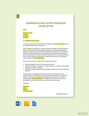 Commercial Real Estate Paralegal Cover Letter Template