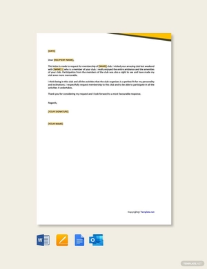 Sample Application Letter for Club Membership