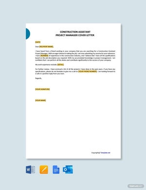 Construction Assistant Project Manager Cover Letter Template
