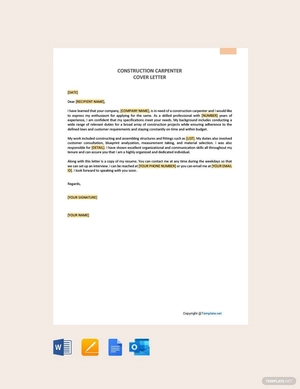 Construction Carpenter Cover Letter Template