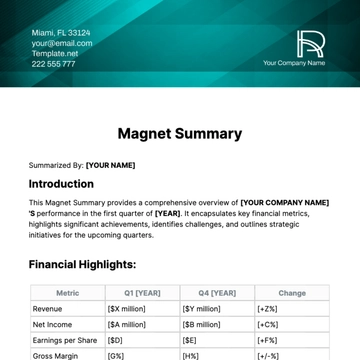Free Magnet Summary Template to Edit Online
