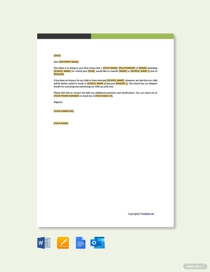 School Change Application Letter